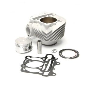 Engine cylinder kit with piston and gaskets.